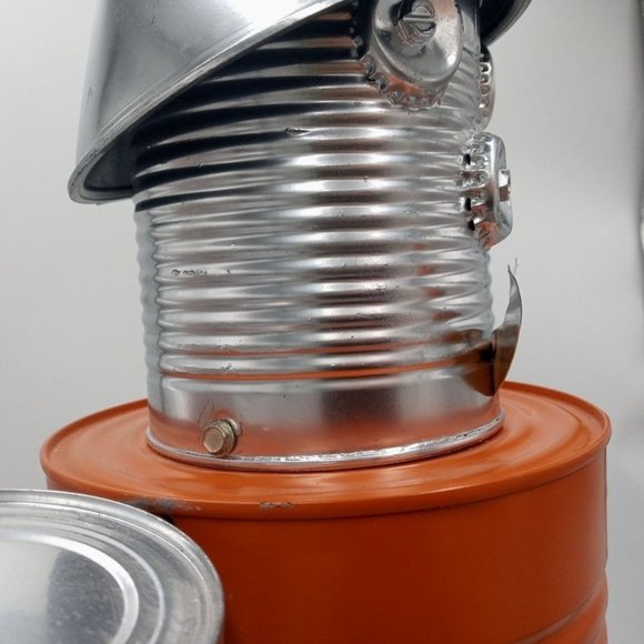 Orange Folk Art Tin Man Sculpture Bronco Horse Wizard Of Oz Reclaimed Recycled R - Picture 9 of 16